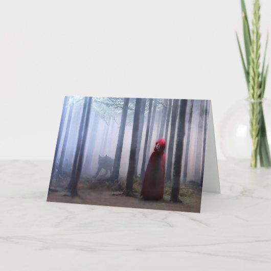 Little Red Riding Hood on Halloween Kaart (Voorkant)