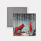 Little Red Riding Hood ontmoet de Wolf Magneet (Voorkant / Achterkant)