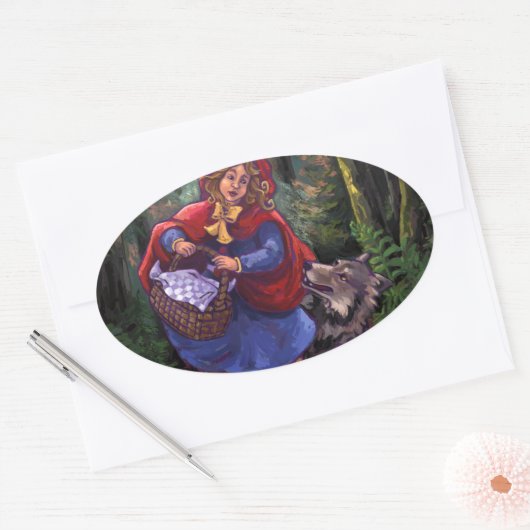 Little Red Riding Hood Ovale Sticker (Envelop)