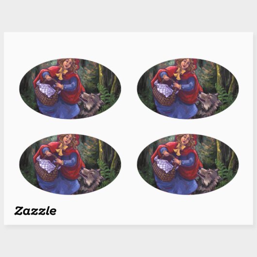 Little Red Riding Hood Ovale Sticker (Vel)