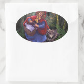 Little Red Riding Hood Ovale Sticker (Tas)