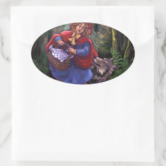 Little Red Riding Hood Ovale Sticker (Tas)
