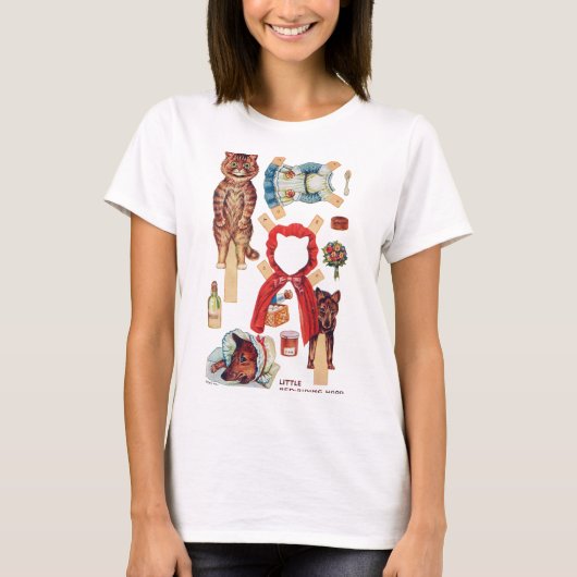 Little Red Riding Hood, Paper Doll, Louis Wain T-shirt (Voorkant)