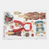 Little Red Riding Hood, Paper Doll, Louis Wain Theedoek (Horizontaal)