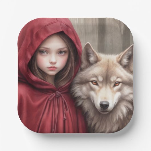 Little Red Riding Hood Papieren Bordje (Voorkant)
