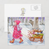 Little Red Riding Hood Post Card Briefkaart (Voorkant / Achterkant)