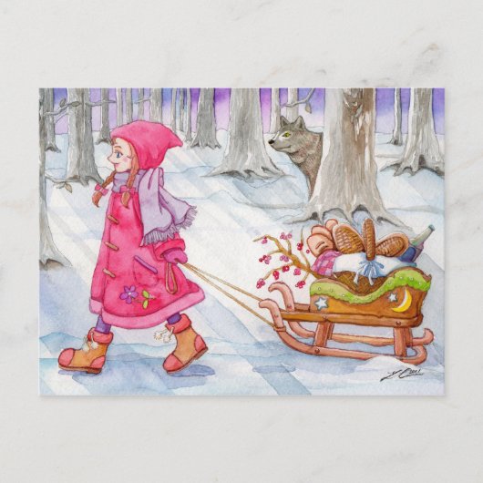 Little Red Riding Hood Post Card Briefkaart (Voorkant)