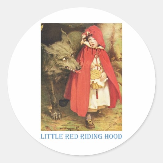 Little Red Riding Hood Ronde Sticker (Voorkant)