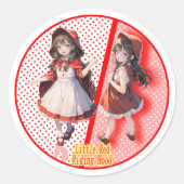 Little Red Riding Hood Ronde Sticker (Voorkant)