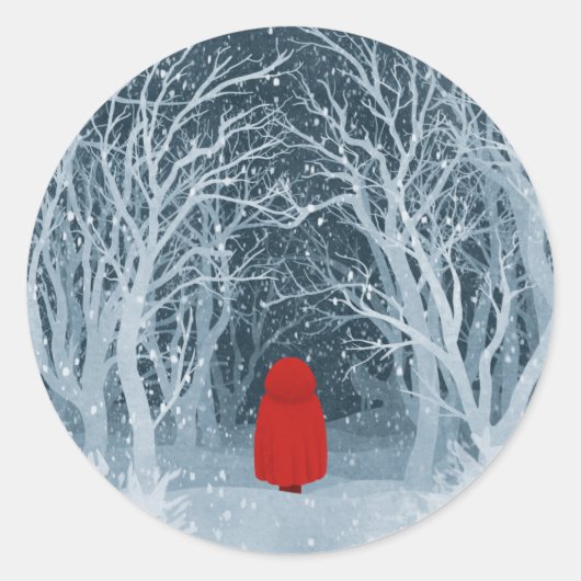 Little Red Riding Hood Ronde Sticker (Voorkant)