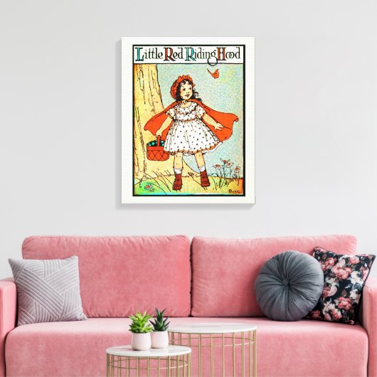 Little Red Riding Hood  Schattige Canvas Afdruk (Insitu (Woonkamer))