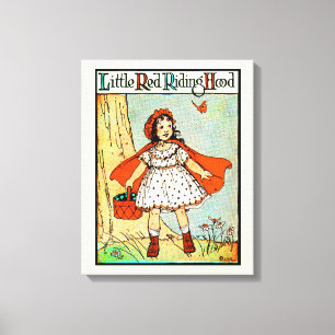 Little Red Riding Hood Schattige Canvas Afdruk