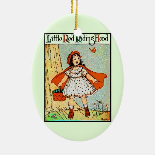Little Red Riding Hood  Schattige Keramisch Ornament (Achterkant)
