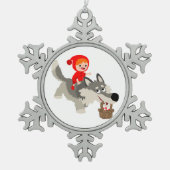 Little Red Riding Hood & The Wolf Pewter Ornament (Voorkant)