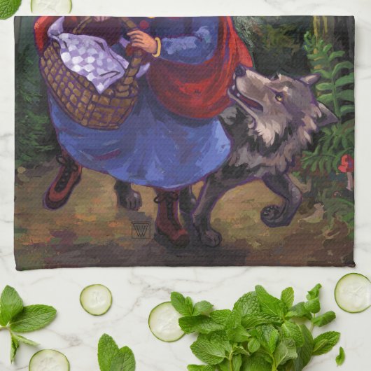 Little Red Riding Hood Theedoek (Gevouwen)