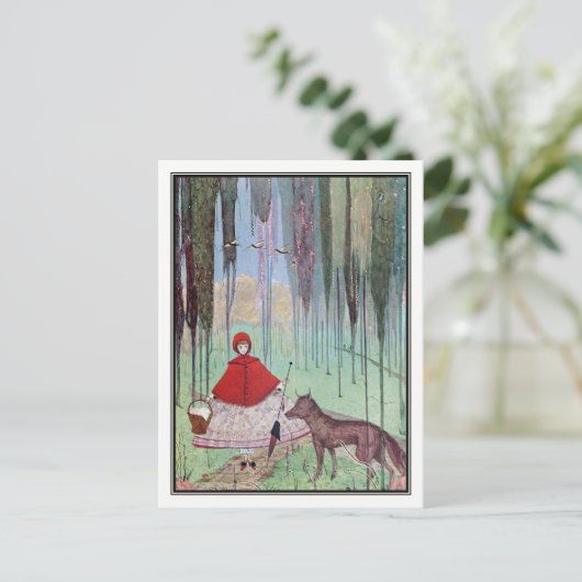 Little Red Riding Hood van Harry Clarke Briefkaart (Staand voorkant)