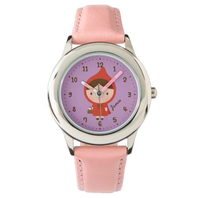 Little Red Riding Hood Verhaal Meisjes Gepersonali Horloge (Voorkant)