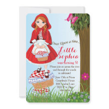 Little Red Riding Hood verjaardagsfeestje uitnodig