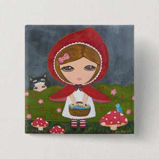 Little Red Riding Hood Vierkante Button 5,1 Cm
