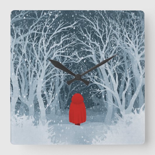 Little Red Riding Hood Vierkante Klok (Voorkant)