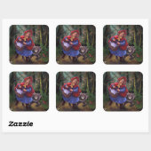 Little Red Riding Hood Vierkante Sticker (Vel)
