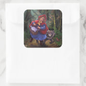 Little Red Riding Hood Vierkante Sticker (Tas)