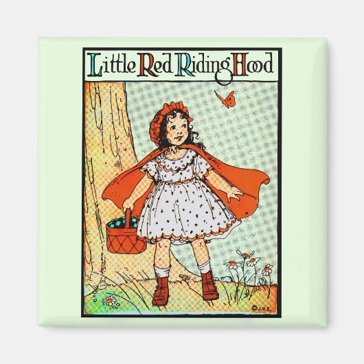 Little Red Riding Hood Vintage Cute Magneet (Voorkant)