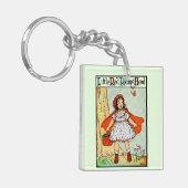 Little Red Riding Hood Vintage Cute Sleutelhanger (Voorkant Links)