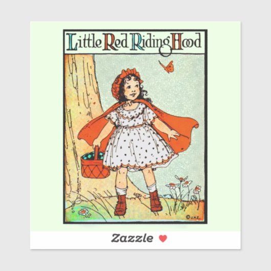 Little Red Riding Hood Vintage Cute Sticker (Vel)