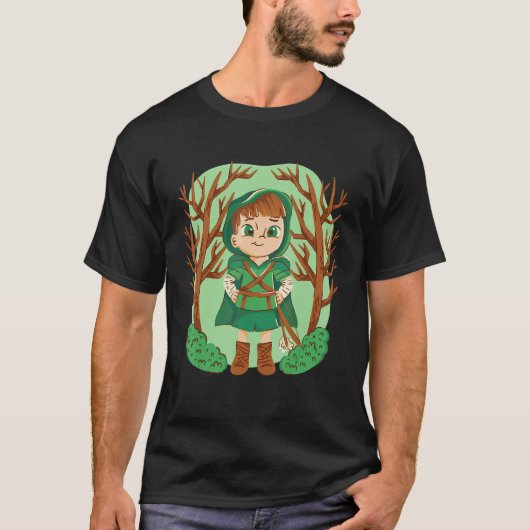 Little Red Riding Hood Walking in the Forest T-shirt (Voorkant)