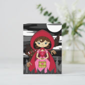 Little Red Riding Hood & Wolf Briefkaart (Staand voorkant)