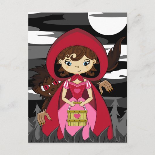 Little Red Riding Hood & Wolf Briefkaart (Voorkant)