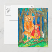 Little Red Riding Hood Wolf Owl Forest Briefkaart (Voorkant / Achterkant)