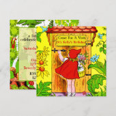 Little Red Riding Hoods Birthday Visit Kaart (Voorkant / Achterkant)
