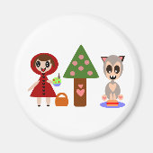 Little Red Riding Hoods Picnic Magneet (Voorkant)