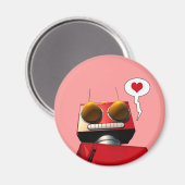 Little Red Robot Love Magnet (Voorkant / Achterkant)