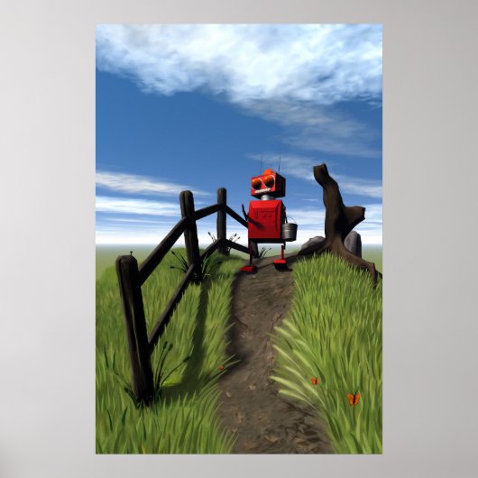 Little Red Robot Print (Voorkant)