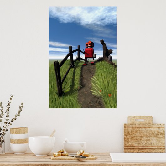 Little Red Robot Print (Keuken)