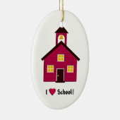 Little Red School House I Love School Keramisch Ornament (Rechts)