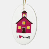 Little Red School House I Love School Keramisch Ornament (Links)