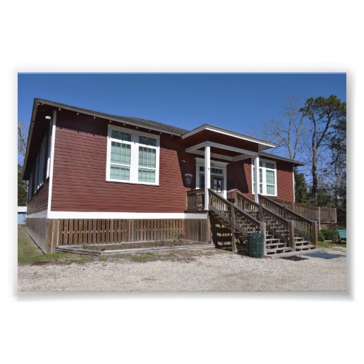 Little Red Schoolhouse, Dauphin Island, Alabama Foto Afdruk (Voorkant)