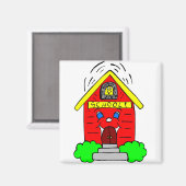 Little Red Schoolhouse Magneet (Voorkant / Achterkant)