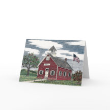 Little Red Schoolhouse Personalized Note Cards