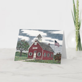 Little Red Schoolhouse Personalized Note Cards Bedankkaart