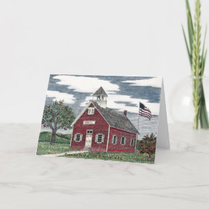 Little Red Schoolhouse Personalized Note Cards Bedankkaart