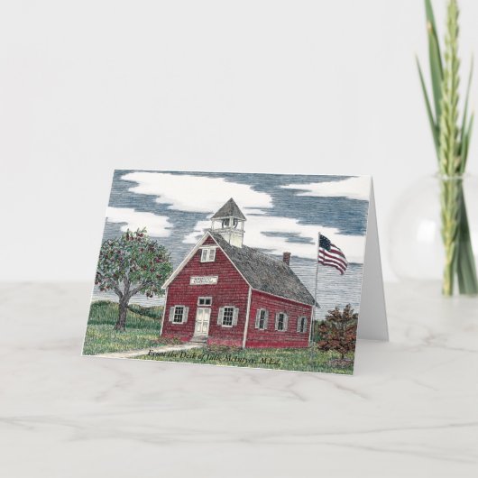 Little Red Schoolhouse Personalized Note Cards Bedankkaart (Voorkant)