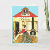 Little Red Schoolhouse Reproduction Gingham Doll Kaart (Voorkant)