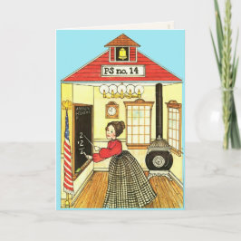 Little Red Schoolhouse Reproduction Gingham Doll Kaart