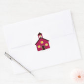 Little Red Schoolhouse Ronde Sticker (Envelop)