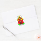 Little Red Schoolhouse Ronde Sticker (Envelop)